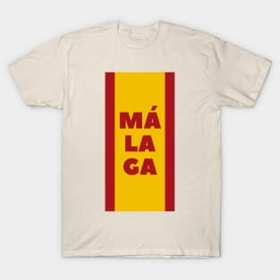 Málaga in Spanish Flag Color Vertical T-Shirt